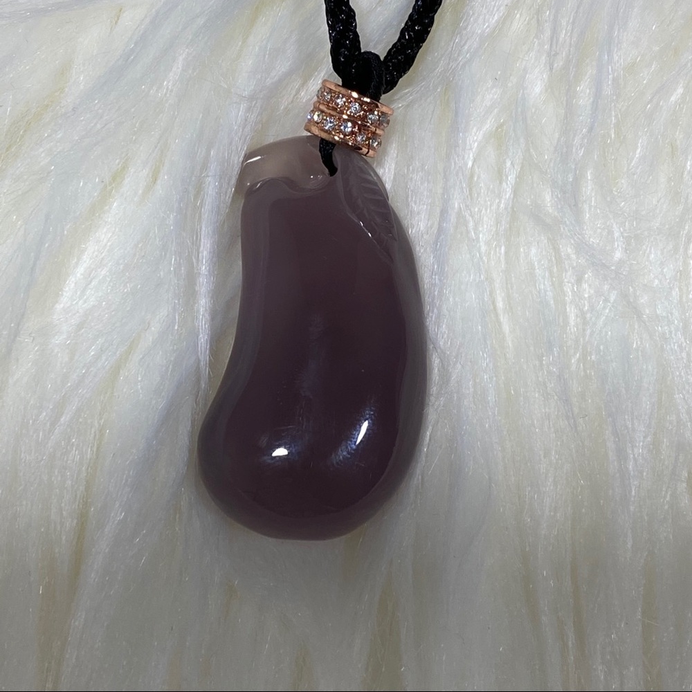 Purple Chalcedony (紫玉髓) "Eggplant" Necklace